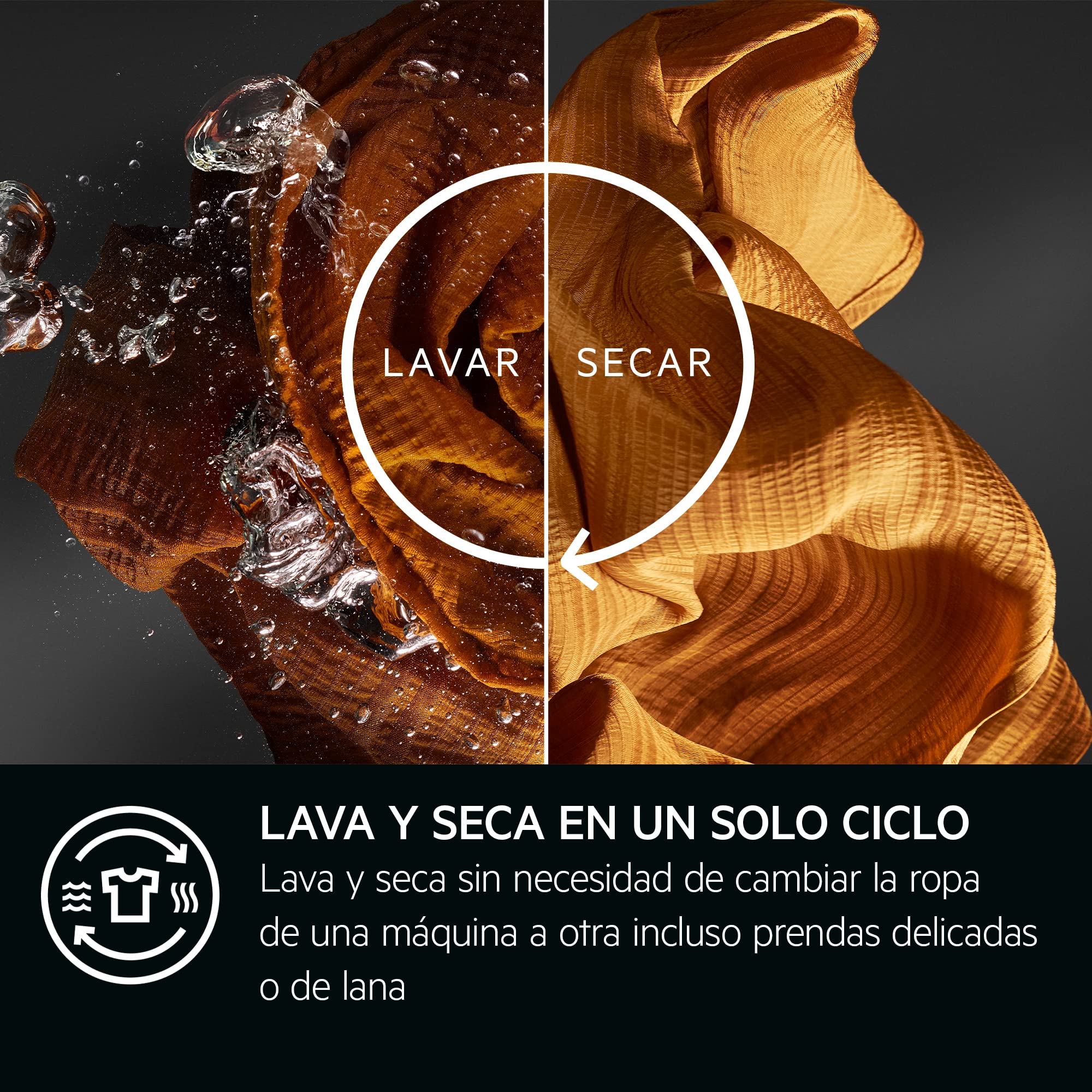 AEG LWR7316O4B Lavasecadora de Carga Frontal, Lava 10 Kg Seca 6 Kg, Libre Instalación, 1600 rpm, Conectividad WiFi, Cajón universal PODs, Programa NonStop, Panel LCD, Blanco, Clase D