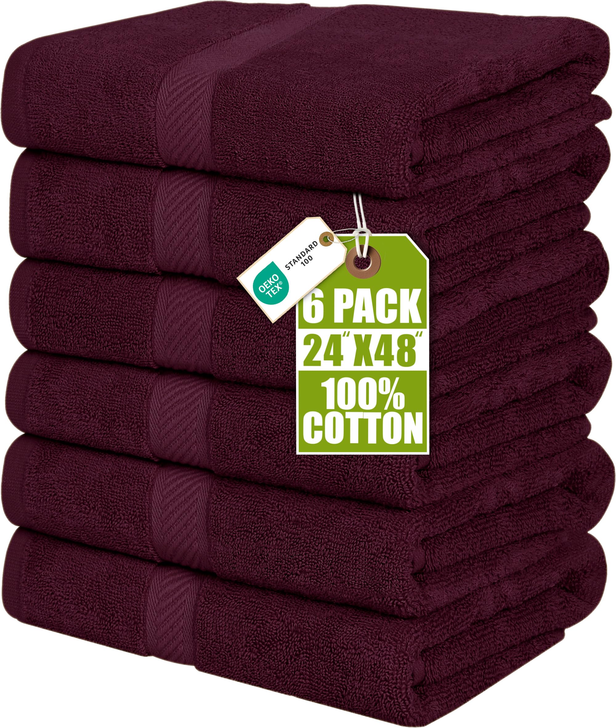 Utopia Towels UT0573 Badetuch-Set, 100% ringgesponnene Baumwolle, mittelleicht und sehr saugfähig, schnell trocknend, Premium-Handtücher für Hotel, Spa und Badezimmer, Burgunderrot, 6-teilig