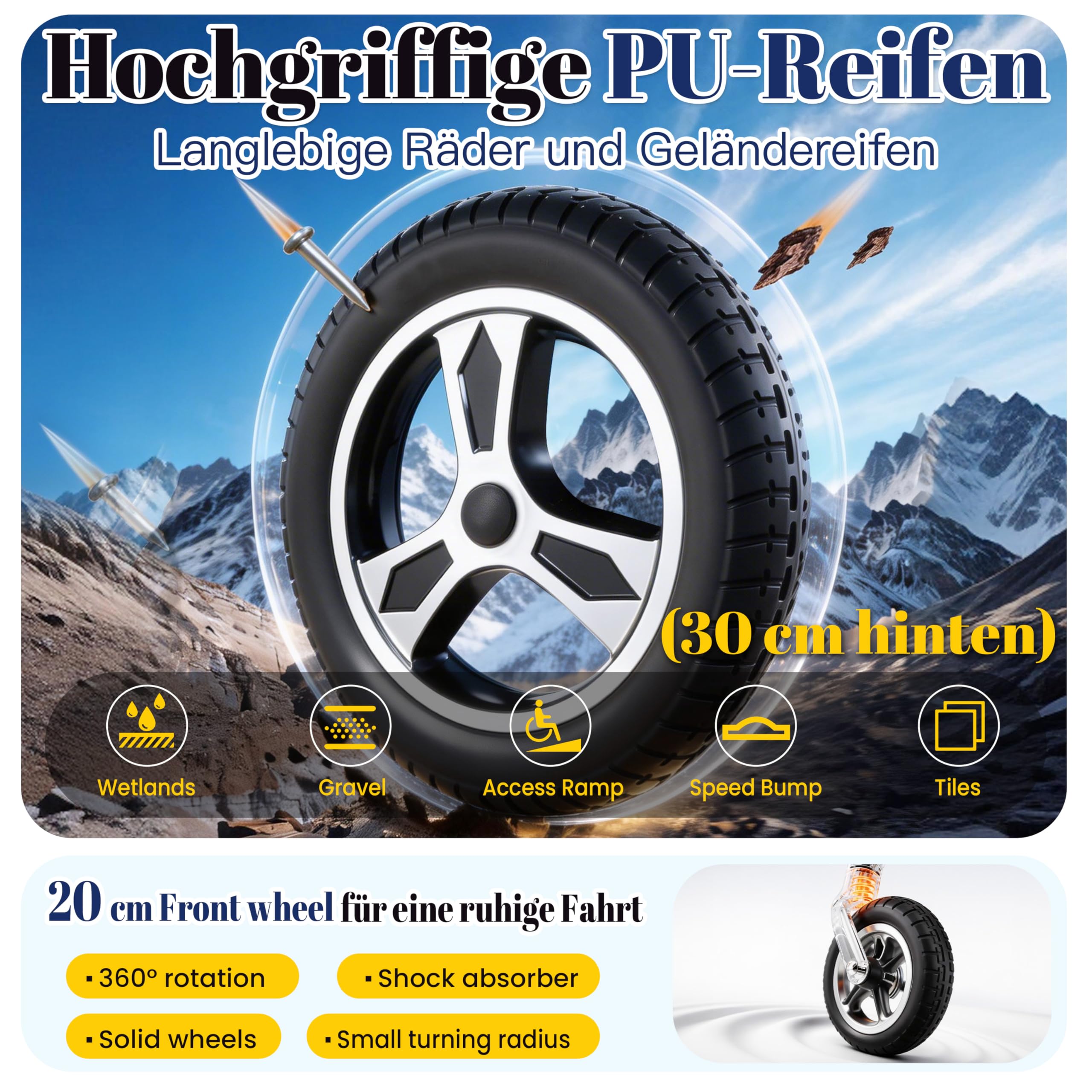 48+ KM Fauteuil roulant électrique, pour adulte, puissance du moteur : 700 W, 150 kg, largeur d'assise : 52 cm, léger, pliable, avec 2 batteries Li-ion de 12 AH, avec lumière LED, sac à dos
