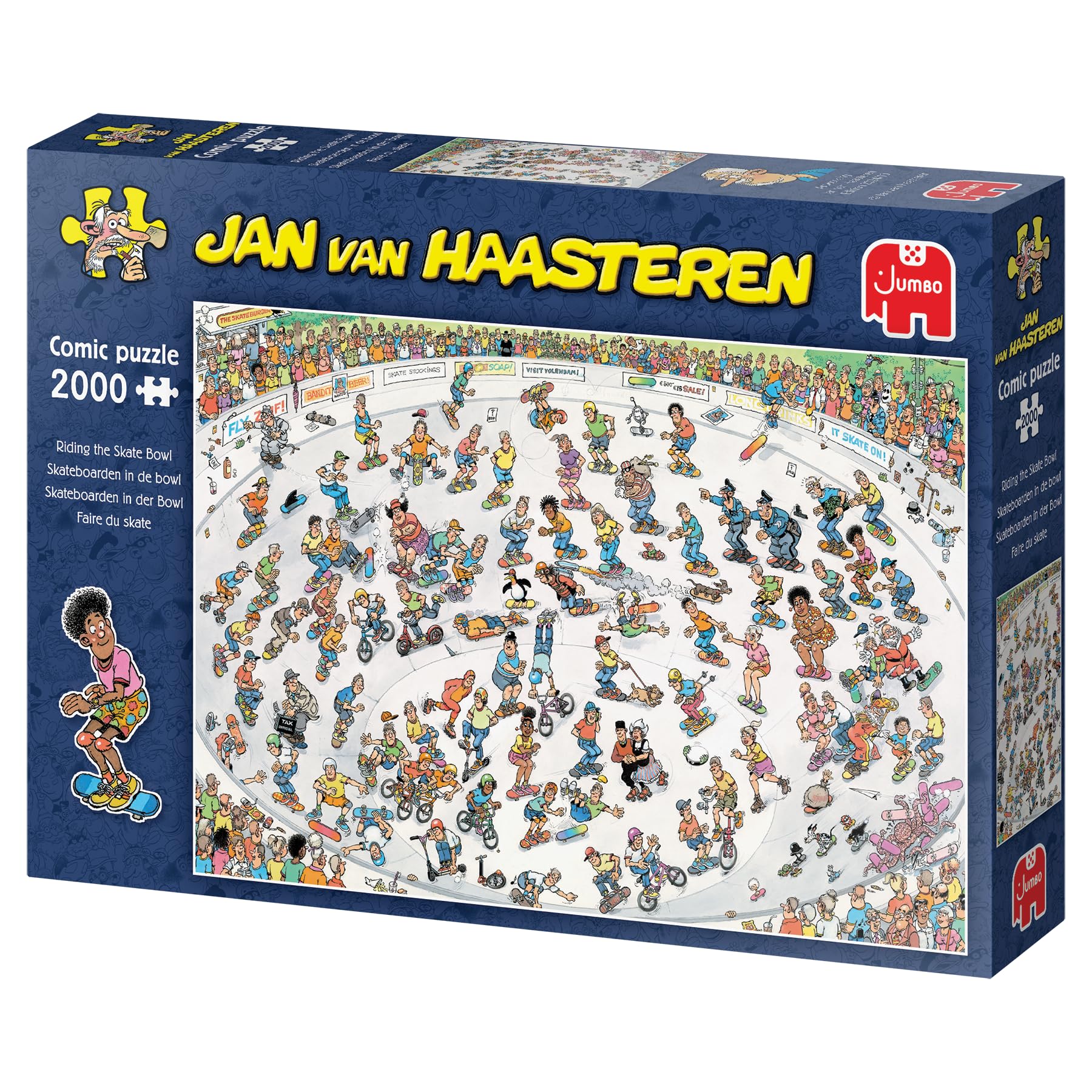 Jan Van Haasteren - Skate - Jazda na łyżwach - Puzzle dla dorosłych - Humorystyczne - 100% karton z recyklingu - 2000 elementów - Jumbo