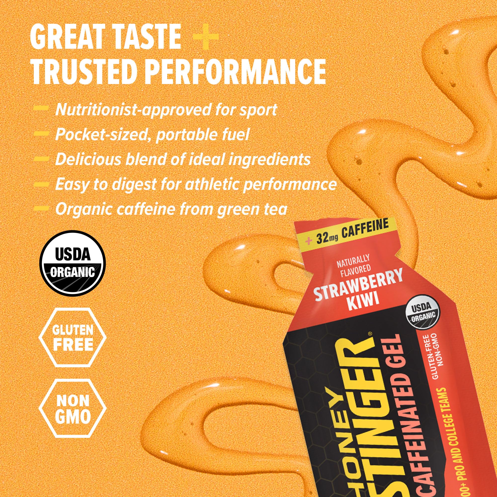 Amazon.com : Honey Stinger Strawberry Kiwi Energy Gel, Caffeinated