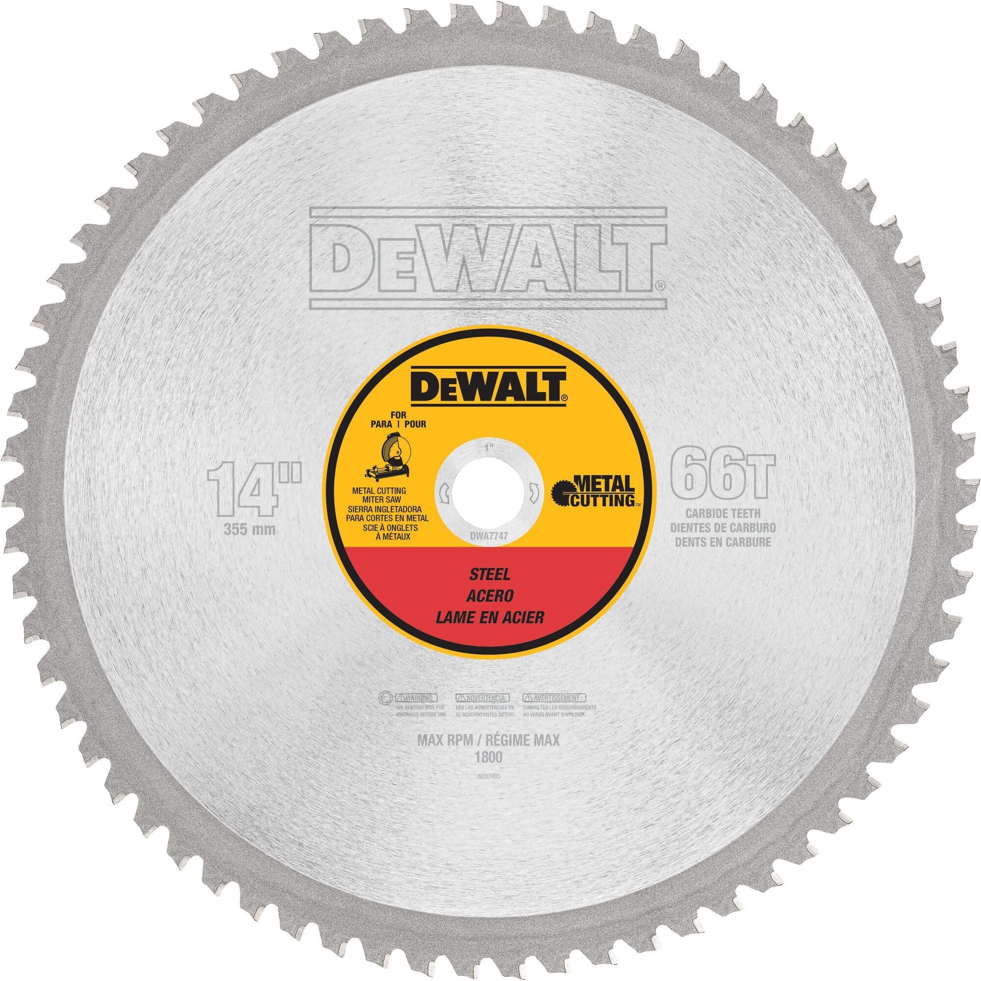 DWA7747 14" 66T Heavy-Gauge Stiff Plate Ferrous Metal Cutting Saw Blade
