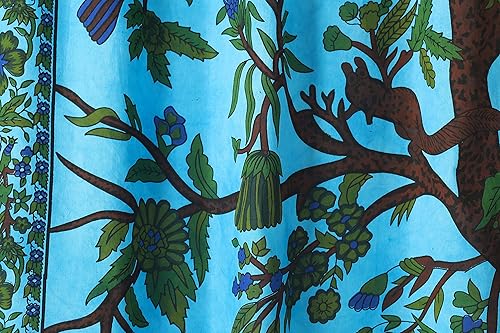 Miniatura 4 de Popular Handicrafts Paneles de cortina de mandala de teñido anudado con diseño de árbol de la vida, hippie indio, bohemio, Tarqouise