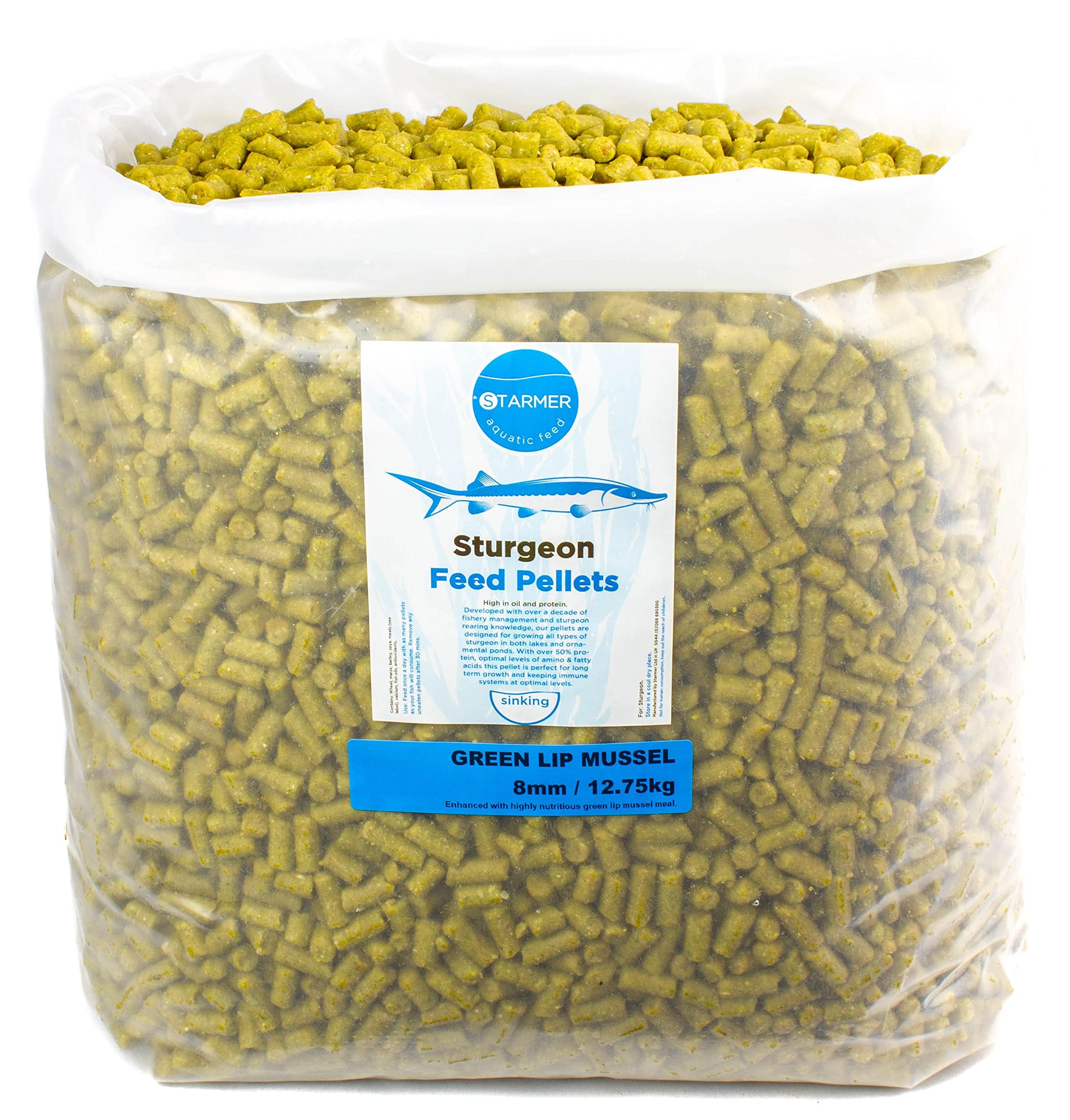 STARMER aquatic feed 8mm / green lip mussel/sturgeon pellets / 12.75kg