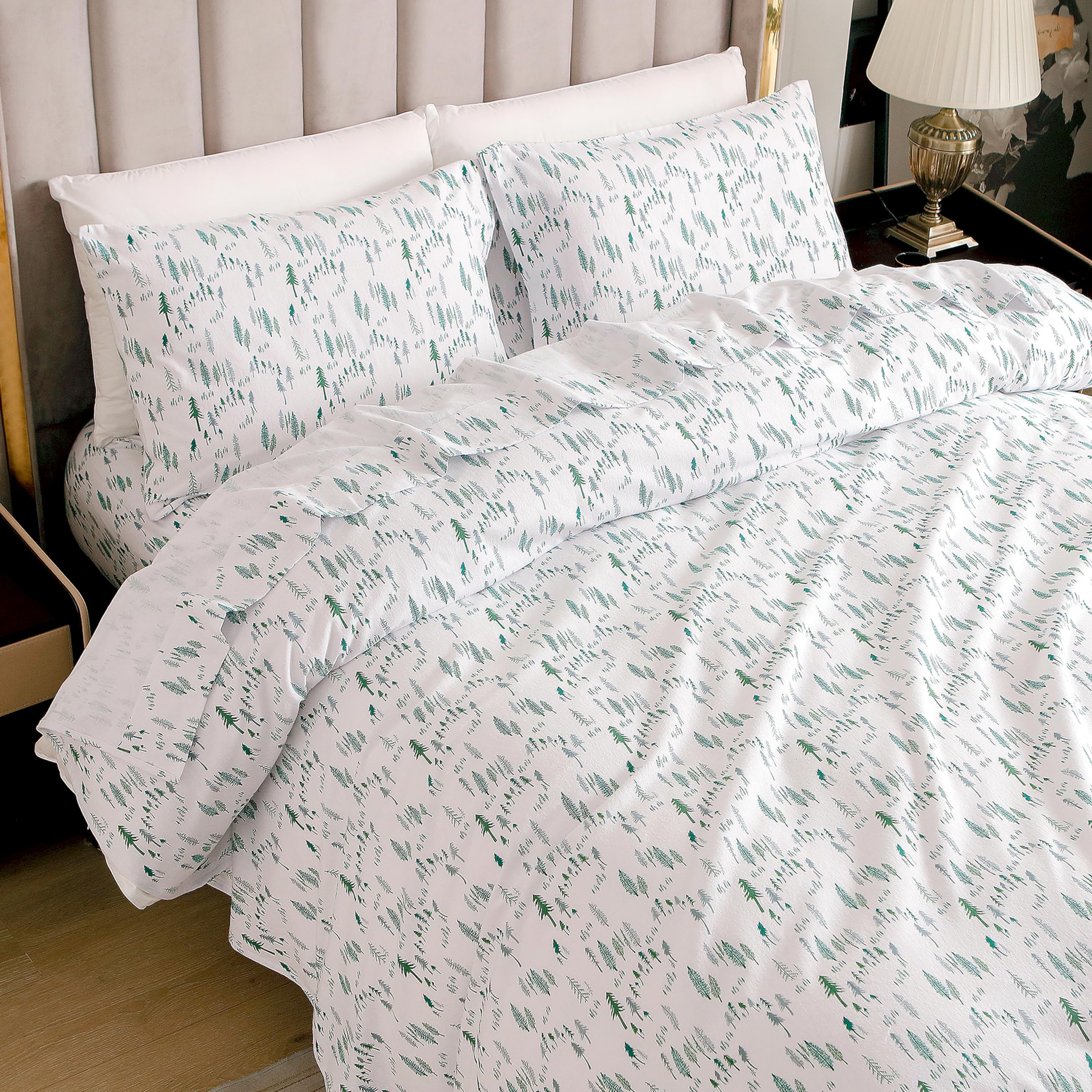 Elegant Comfort Juego De Sábanas De Franela Ultrasuaves De 4 Piezas 100% De Algodón Turco - Sábanas De Franela Navideñas De Navidad, De Calidad Premium, Cálidas Y Acogedoras, Sábana Bajera De