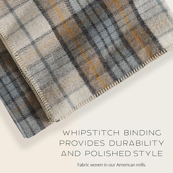 Pendleton Eco-Wise Easy Care 100% Wool Blanket, Responsibly Sourced, Heirloom Quality, Washable All Season Blanket, Twin 66 x 96, Charcoal