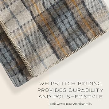 Pendleton Eco-Wise Easy Care 100% Wool Blanket, Responsibly Sourced, Heirloom Quality, Washable All Season Blanket, Twin 66 x 96, Charcoal