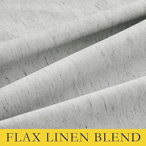 Miniatura 8 de NICETOWN Cortinas de lino completamente sombreadas para sala de estar, 2 piezas, 52 pulgadas de ancho x 72 pulgadas de largo, protección de