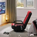 Yaheetech Floor Gaming Chair Swivel Video Game Chair Multipurpose Lazy Lounger Couch for Playing Games, TV, Reading with 6 Adjustable Position, Side Pocket, Armrest Handles