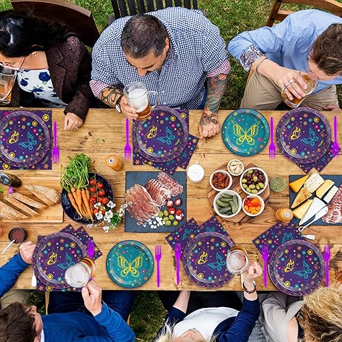 Miniatura 6 de Juego de suministros para fiesta de cumpleaños de películas mágicas para 50 invitados, decoración de fiesta de película mágica, vajilla de papel,