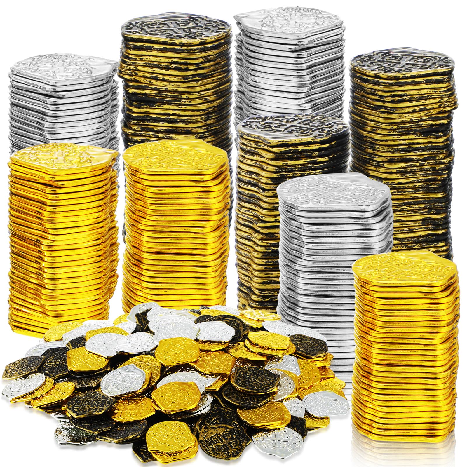 Photo 1 of Hanaive 100 Pcs Plastic Pirate Coins