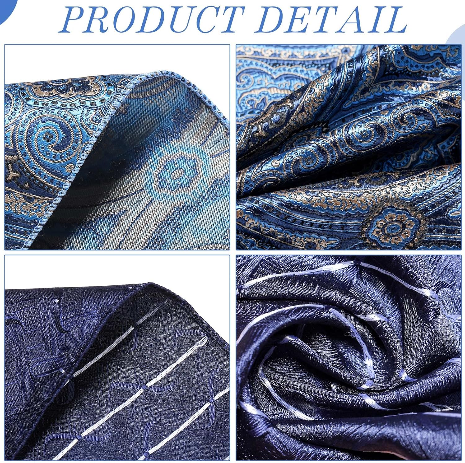 SATINIOR 24 Pieces Pocket Squares for Men Suit Pocket Handkerchief Soft Colored Men Assorted Hankies for Wedding Party - Image 7