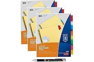 Avery Big Tab Insertable Dividers Buff Paper, 8 Multicolor Tabs, Pack of...