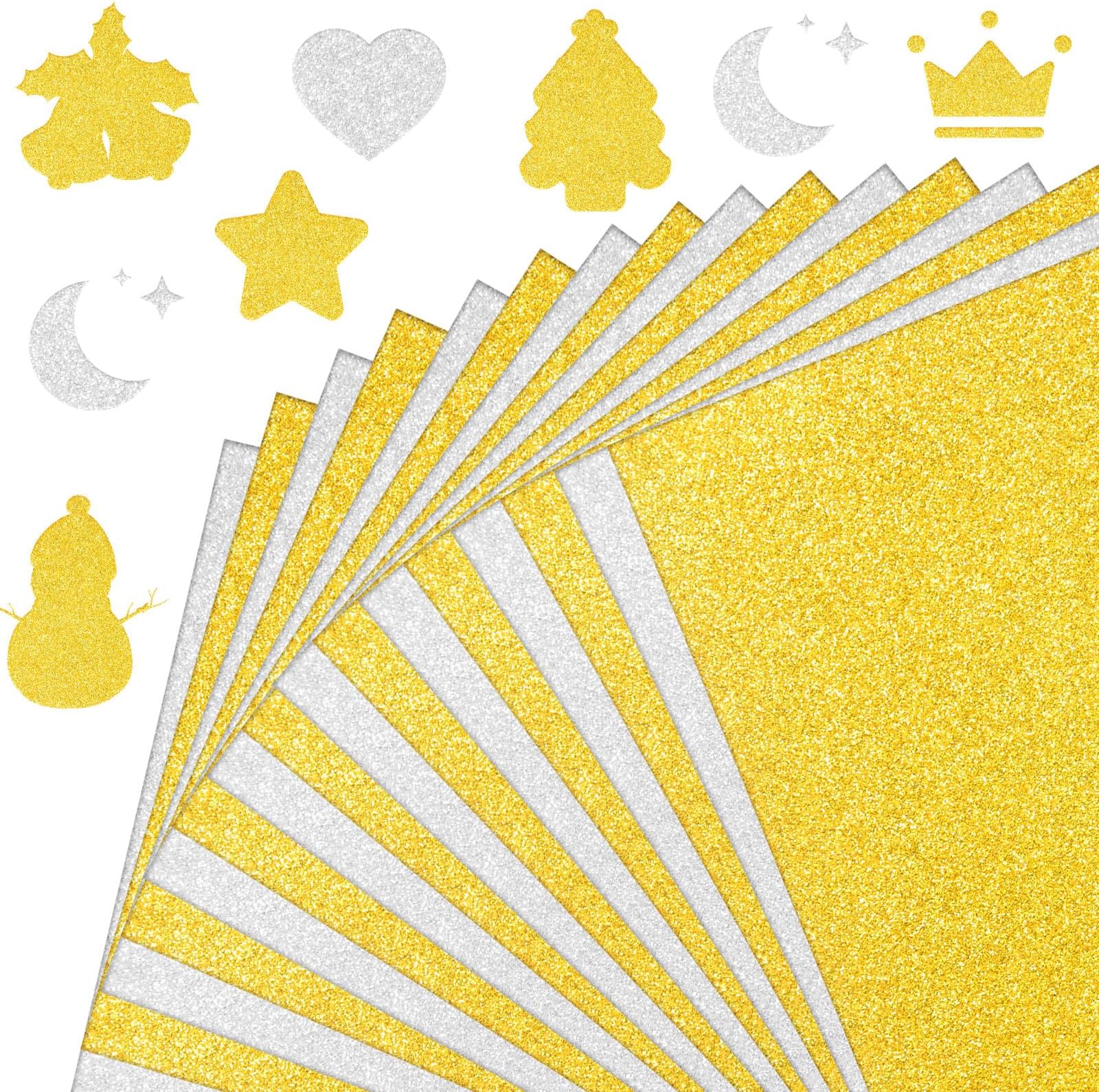 Amazon.com : Jetec 200 Sheets Glitter Cardstock Paper Bulk 8.5 x 11 ...