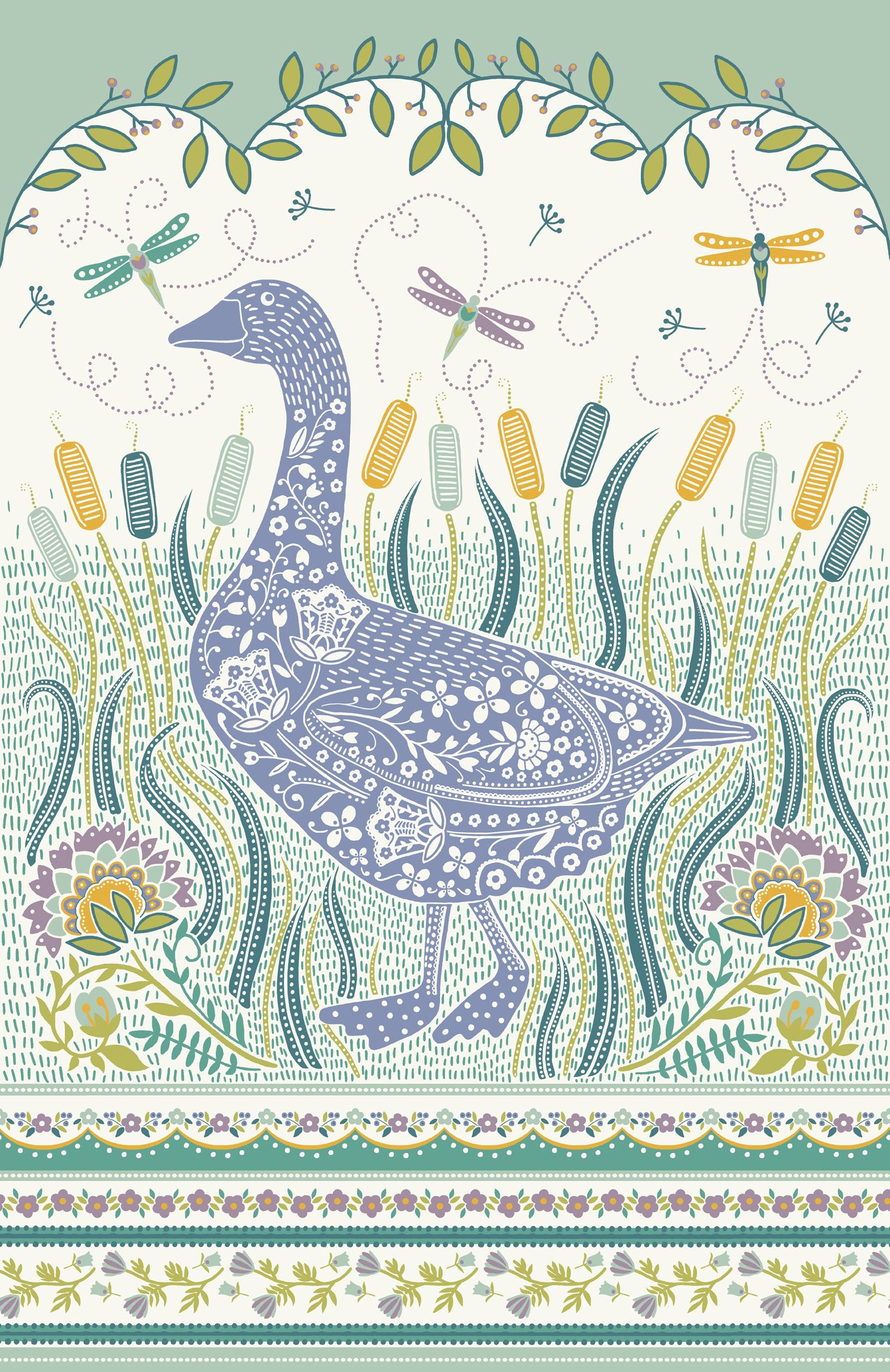 Ulster Weavers Green Woodland Goose Cotton Tea Towel