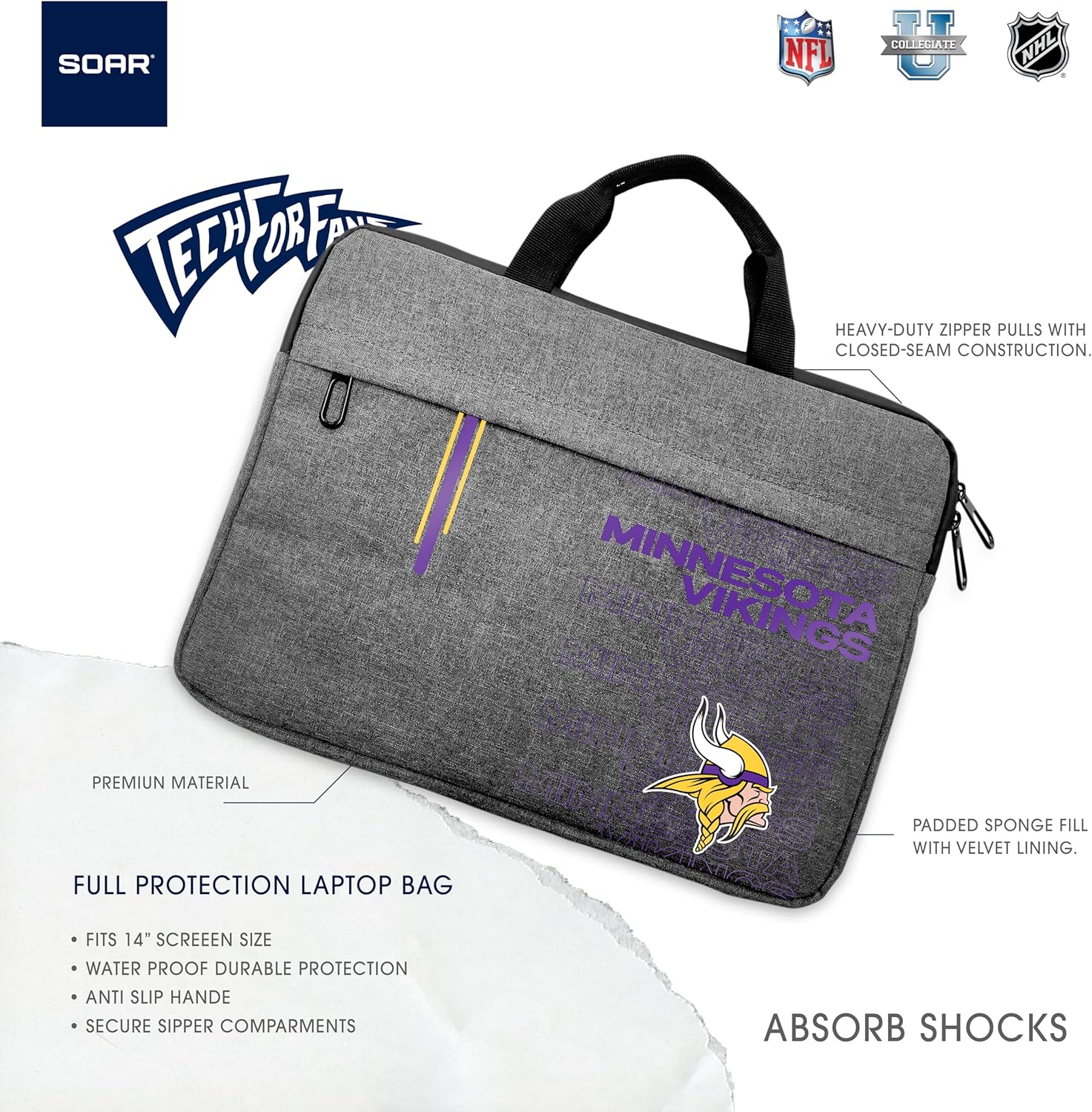 SOAR NFL 13 Inch Laptop Sleeve