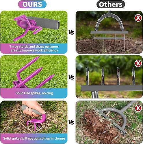 Miniatura 7 de 2 paquetes, cultivador de garras de cultivador de garras, afloja las garras, afloja el agarrador manualmente, herramienta de desbrozadora de jardín