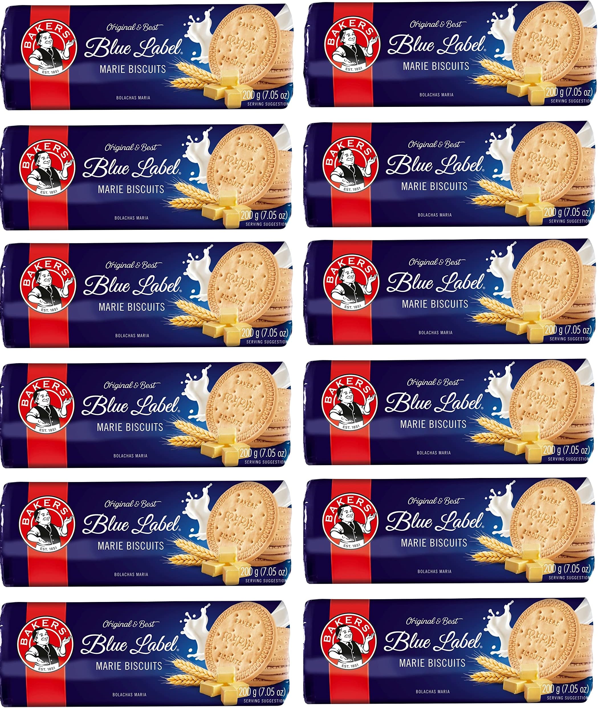 Bakers Marie Original Blue Label Biscuits (Kosher) 200g Pack of 12 CASE
