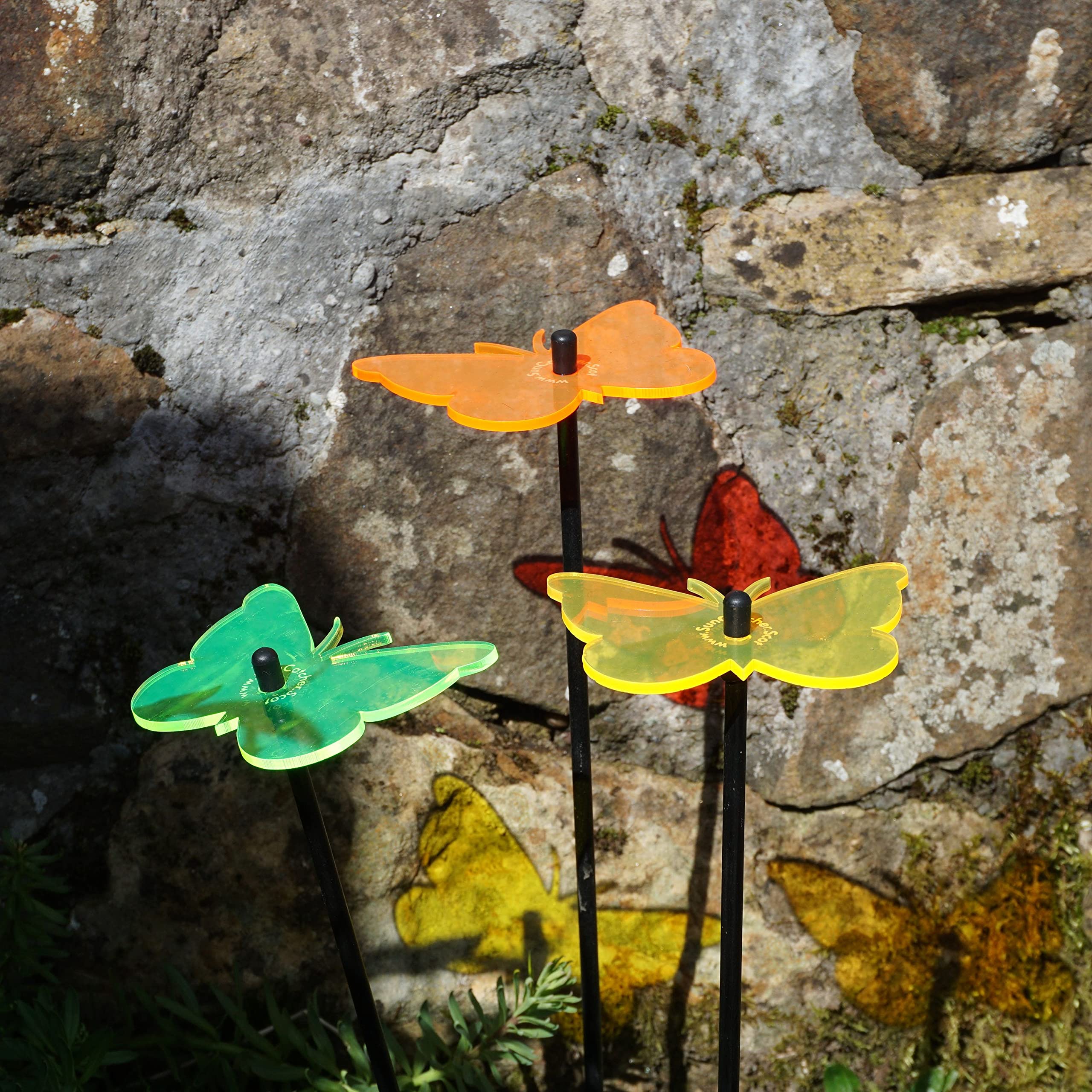 Ornamenti da Giardino Guardiano Delle Farfalle 3 Pali Decorativi 50cm Altezza Accessorio da Giardino all'Aperto, Regalo per Giardinieri - Italia
