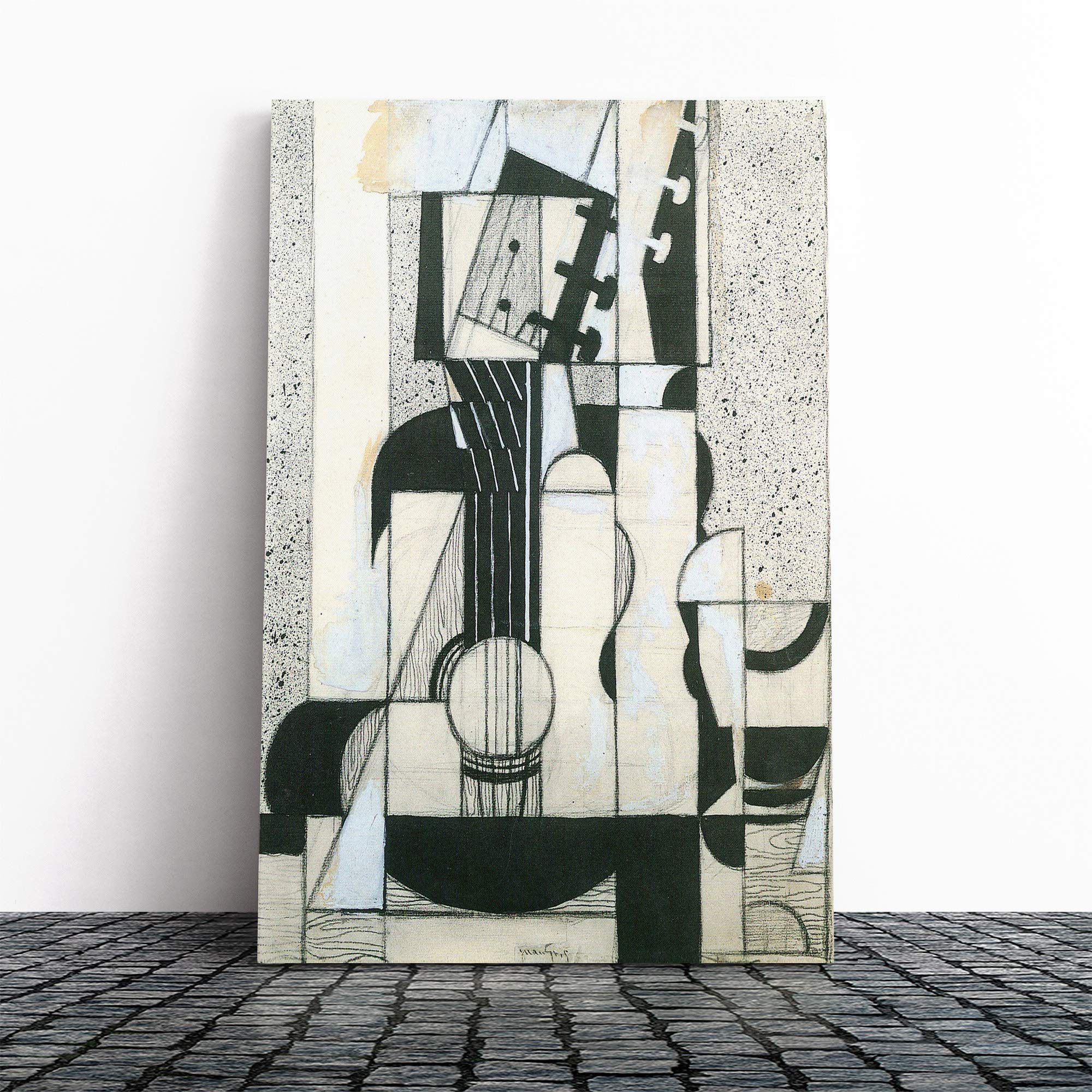 Juan Gris Guitar Canvas Print | Gallery Wrapped 30mm Frame Wall Art | 20x14 inches | Ready to Hang | Modern Music Picture | Living Room Bedroom Lounge Office