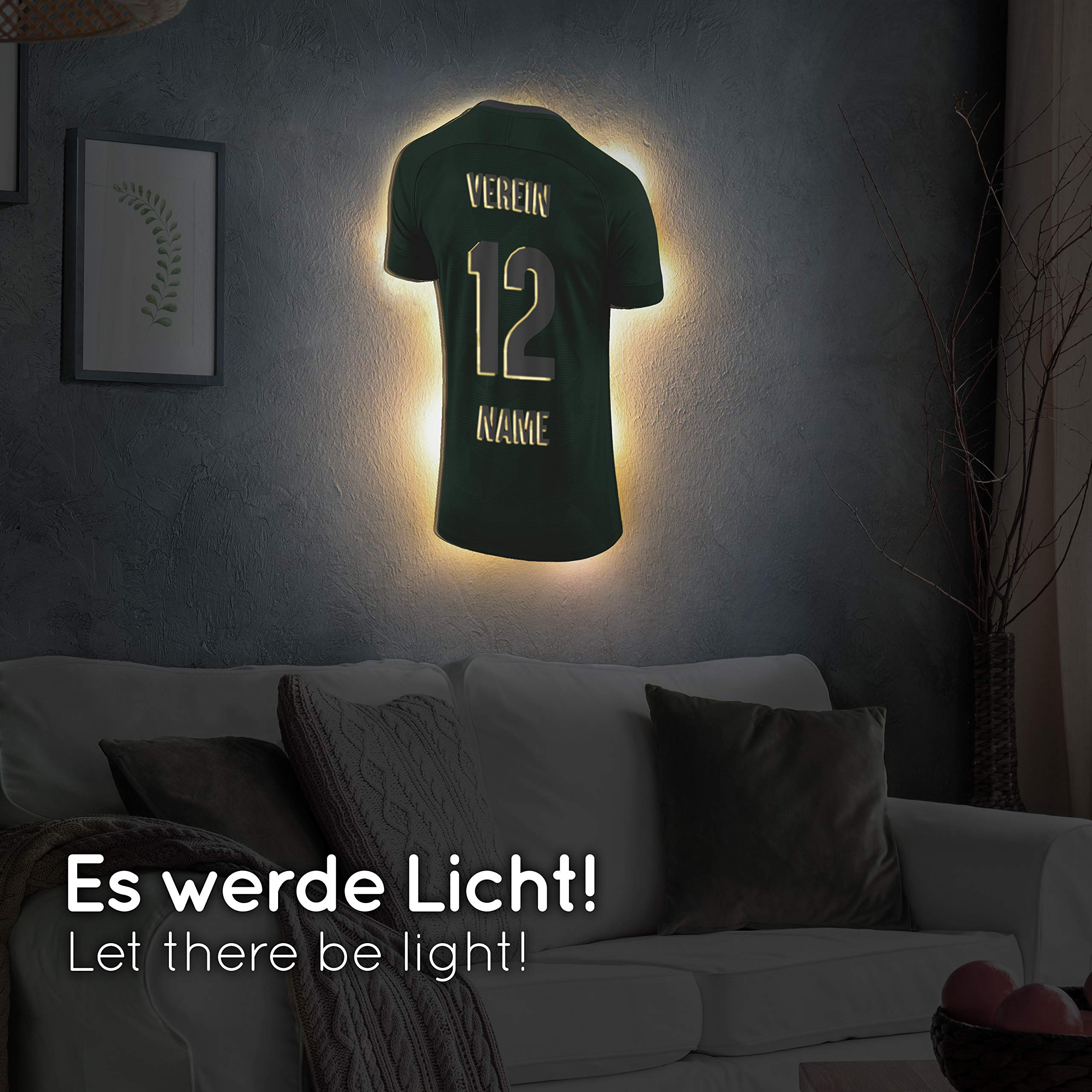 Elbeffekt Trikotlampe für Wetzlar Fans aus Holz - personalisierbares Geschenk - schenke Dein individuellen Wetzlar Fanartikel aus Echtholz