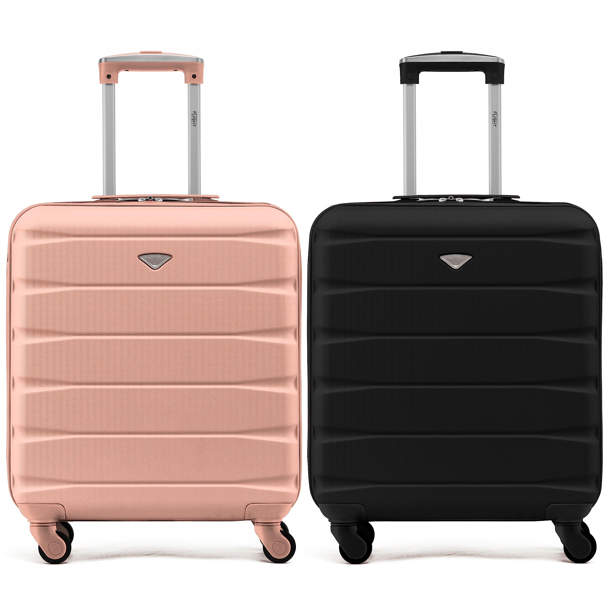 Flight Knight Suitcase Set of 2 Lightweight 4 Wheel ABS Hard Case Carry On Hand Luggage Approved for Over 100 Airlines Including British Airways, Ryanair & easyJet Approved Free Carry On…