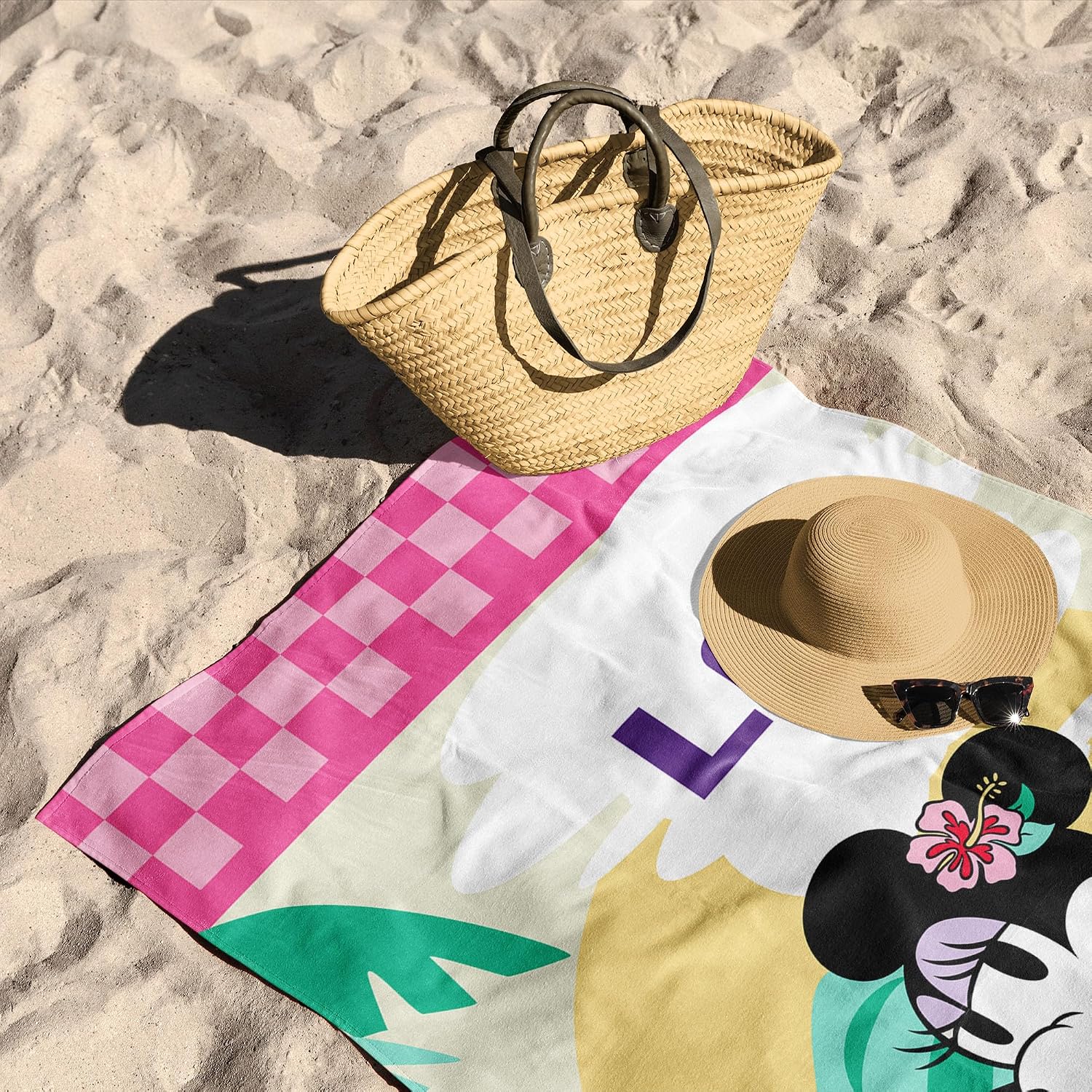 Northwest NCAA Disney Microfiber Beach Towel, Lightweight Quick Dry Absorbent Bath Pool Swim Travel Gear, 30 x 60 Inches