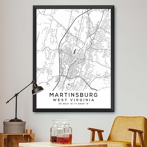 Map of Martinsburg, West Virginia, Light 2 (12x16)