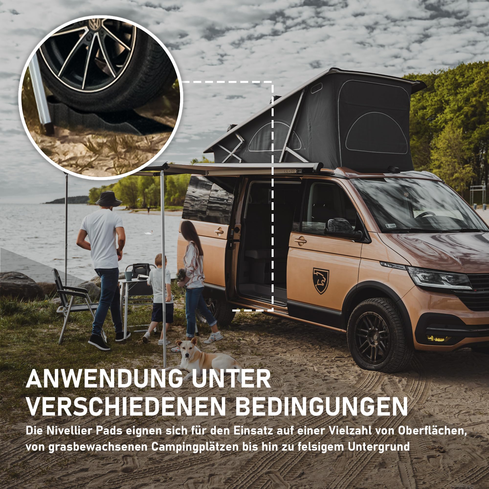 CHROMEMASTER | Auffahrrampen, Auffahrkeile für Wohnmobil, Nivellierungskeile für Camper, Ausgleichskeile für Wohnwagen; 4 Stück | Wohnmobil-Rampen zur Ausrichtung Ihres Fahrzeugs; Robuster Kunststoff
