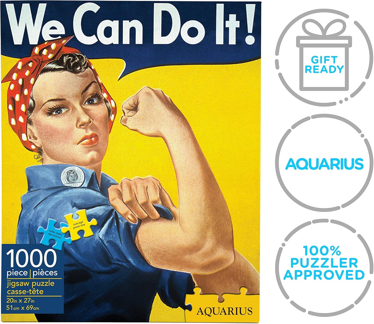 Aquarius Smithsonian Rosie the Riveter 1000 Piece Jigsaw Puzzle, 10"