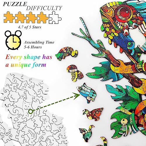 Miniatura 3 de Rompecabezas de madera para adultos, rompecabezas mágico único en forma de animales camaleón, el mejor regalo para adultos, se puede utilizar como