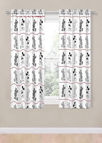 Miniatura 4 de Disney Mickey Mouse Jersey - Juego de 4 cortinas de 63 pulgadas (2 paneles, 2 alzapaños)