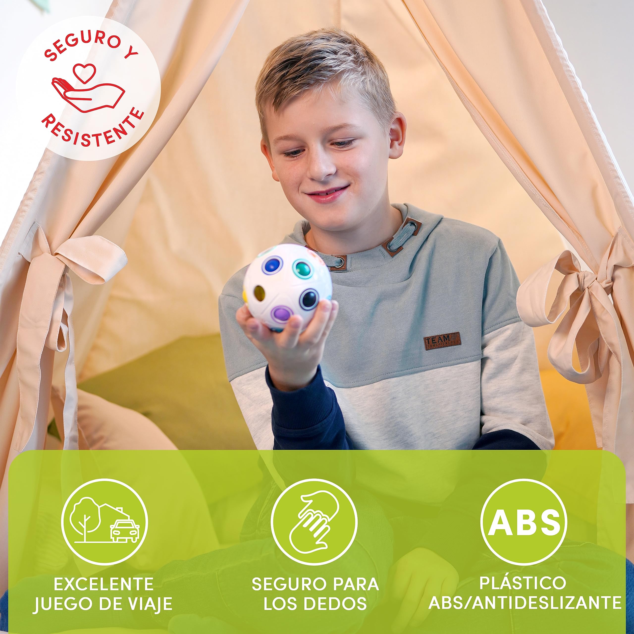 CUBIDI® Bola Mágica Arcoíris Grande Puzzle 3D. Rompecabezas Niños Ideal También como Rompecabezas Adultos. Juguetes Antiestres Adultos y Perfectos como Regalo Niña 6 Años y Niño.