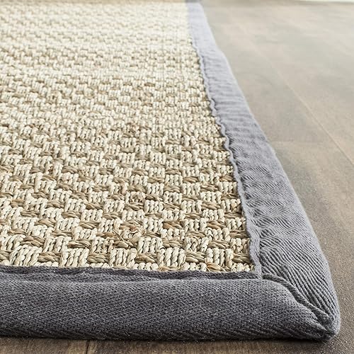 Vista 125 de SAFAVIEH Natural Fiber NF114A - Alfombra de hierba marina, tejido de canasta, con borde, para zonas de alto tráfico, sala de estar, dormitorio, 2