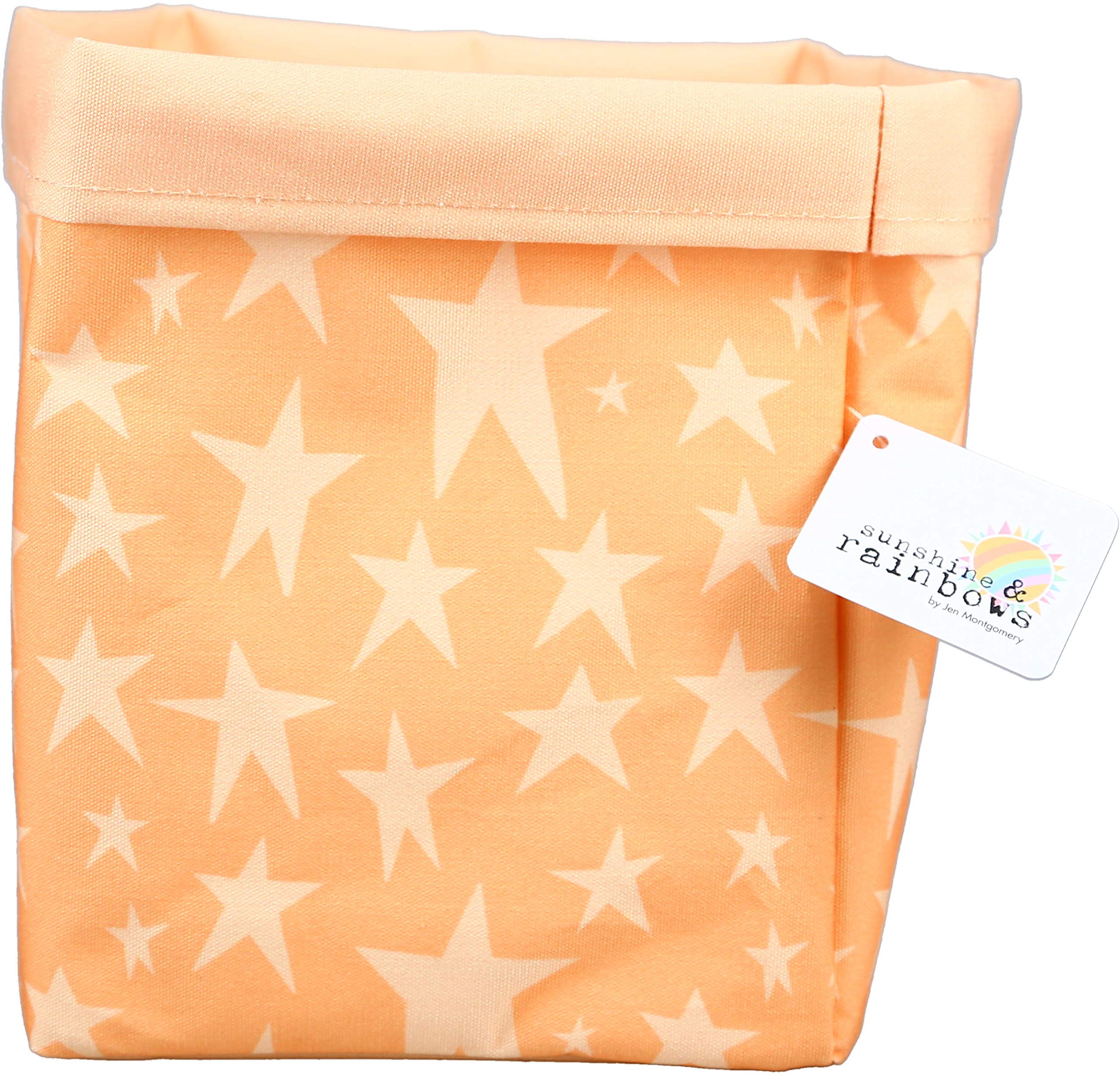 Pavilion Gift company 6.75 Inch Canvas Baby Clothes/Toys Storage Basket, 60% cotton, Orange