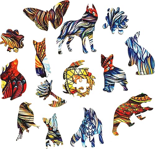 Miniatura 3 de UNIDRAGON Rompecabezas de madera  Zorro ardiente 107 piezas pequeño 62 x 94 pulgadas hermoso paquete de regalo forma única el mejor regalo para