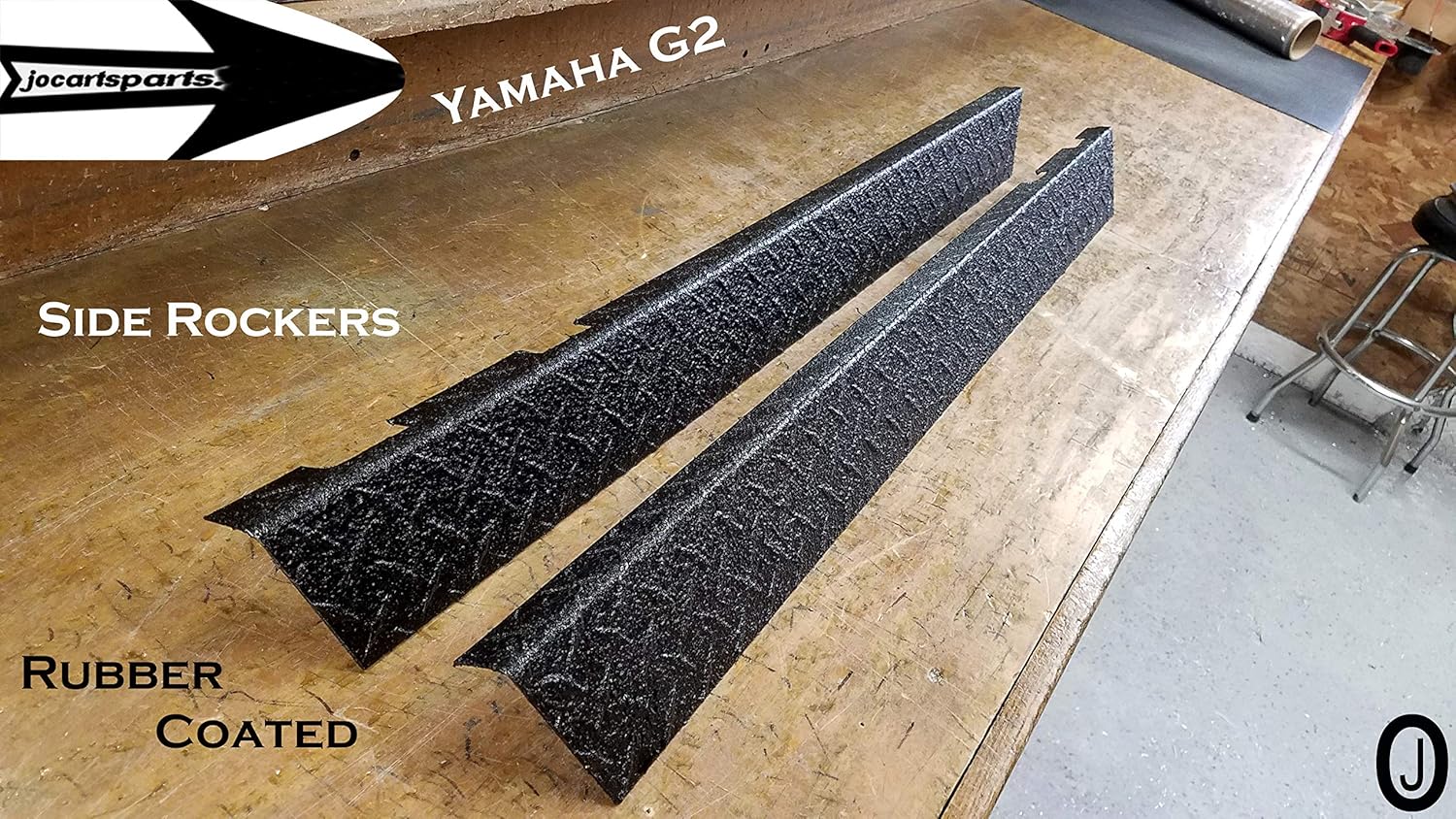 Fits YAMAHAA G2/G9 Golf Cart Black Rubber Coated Aluminum Diamond Plate Side Rocker Cover Set