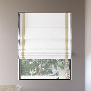 Sun Zero Denna Black Ribbon Border 100% Total Blackout Cordless Roman Sh...