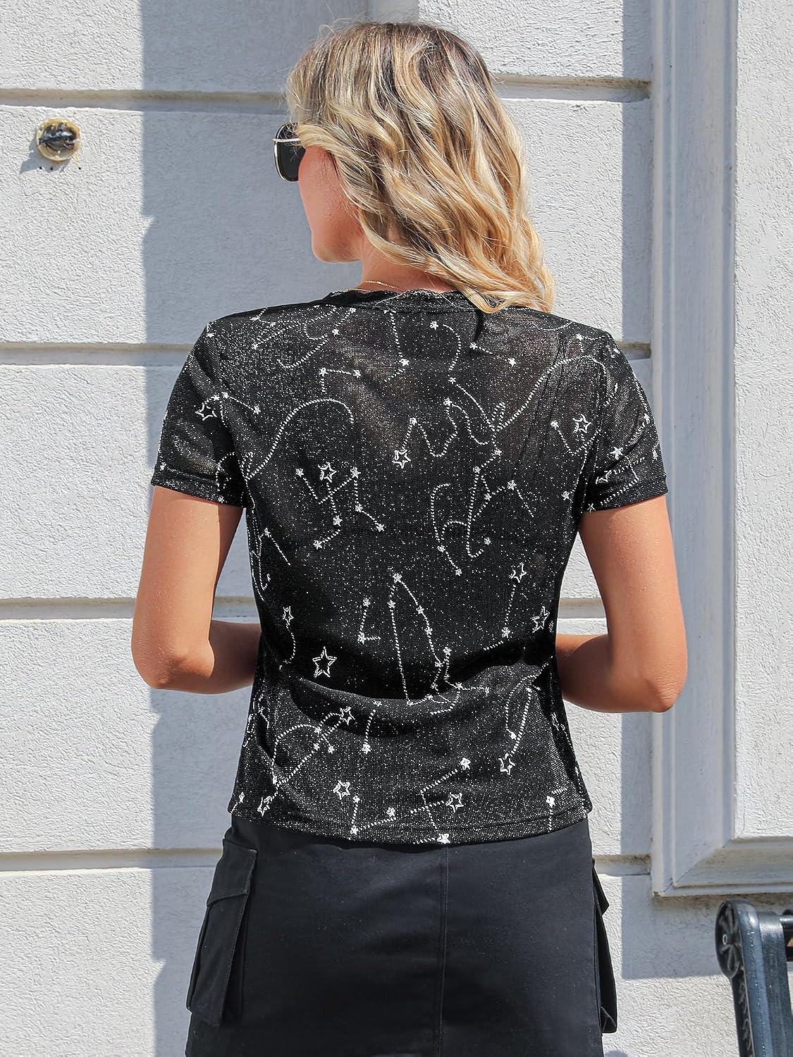 Women Sparkly Sheer Mesh Tie Front Crop Top Shrug Short Sleeve Y2K Lace Trim Bolero Cardigan for Dress Going Out Outfits