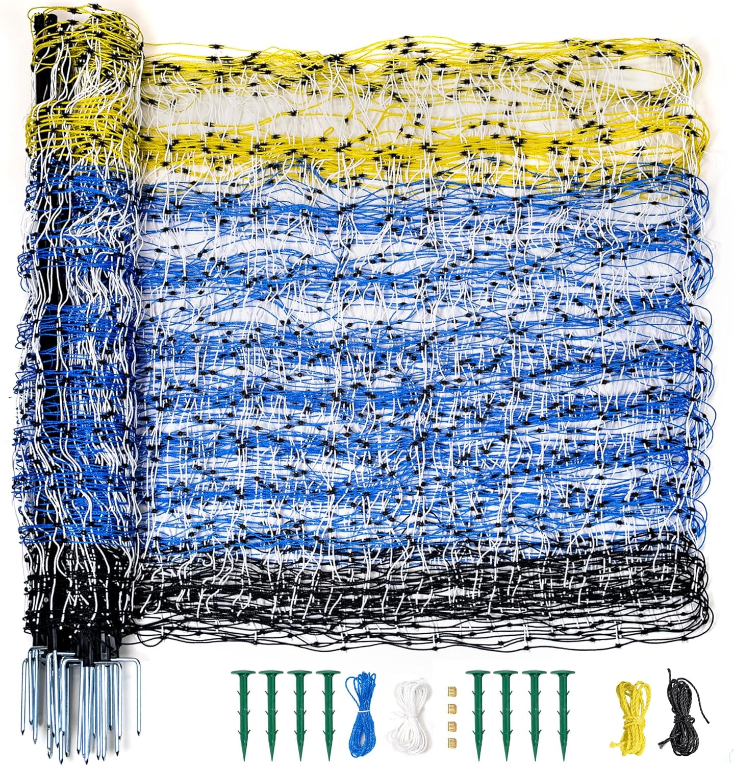 Highly Visible Blue Electric Fence Netting, 49.6" H x 164' L, Portable Livestock Nets Mesh for Goats, Sheep, Hogs, Dog, Electric Fencing for Backyards, Homesteaders, Farms Ranches, and Gardens