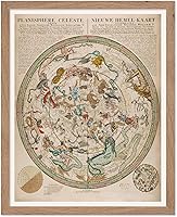 Vista 49 de Poster Master Póster celestial – Impresión del mapa de las estrellas – Regalo para astronomía, fanáticos lunares – Arte vintage para el hogar