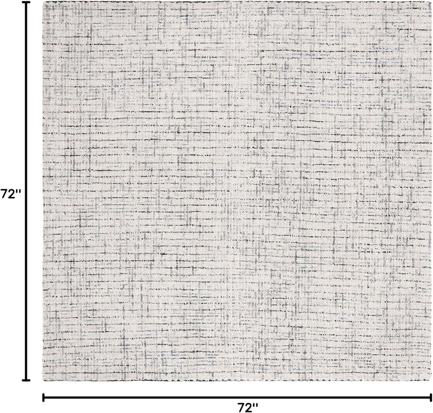 SAFAVIEH Abstract Collection Area Rug - 6' Square, Grey & Ivory, Handmade Wool, Ideal for High Traffic Areas in Living Room, Bedroom (ABT468J)