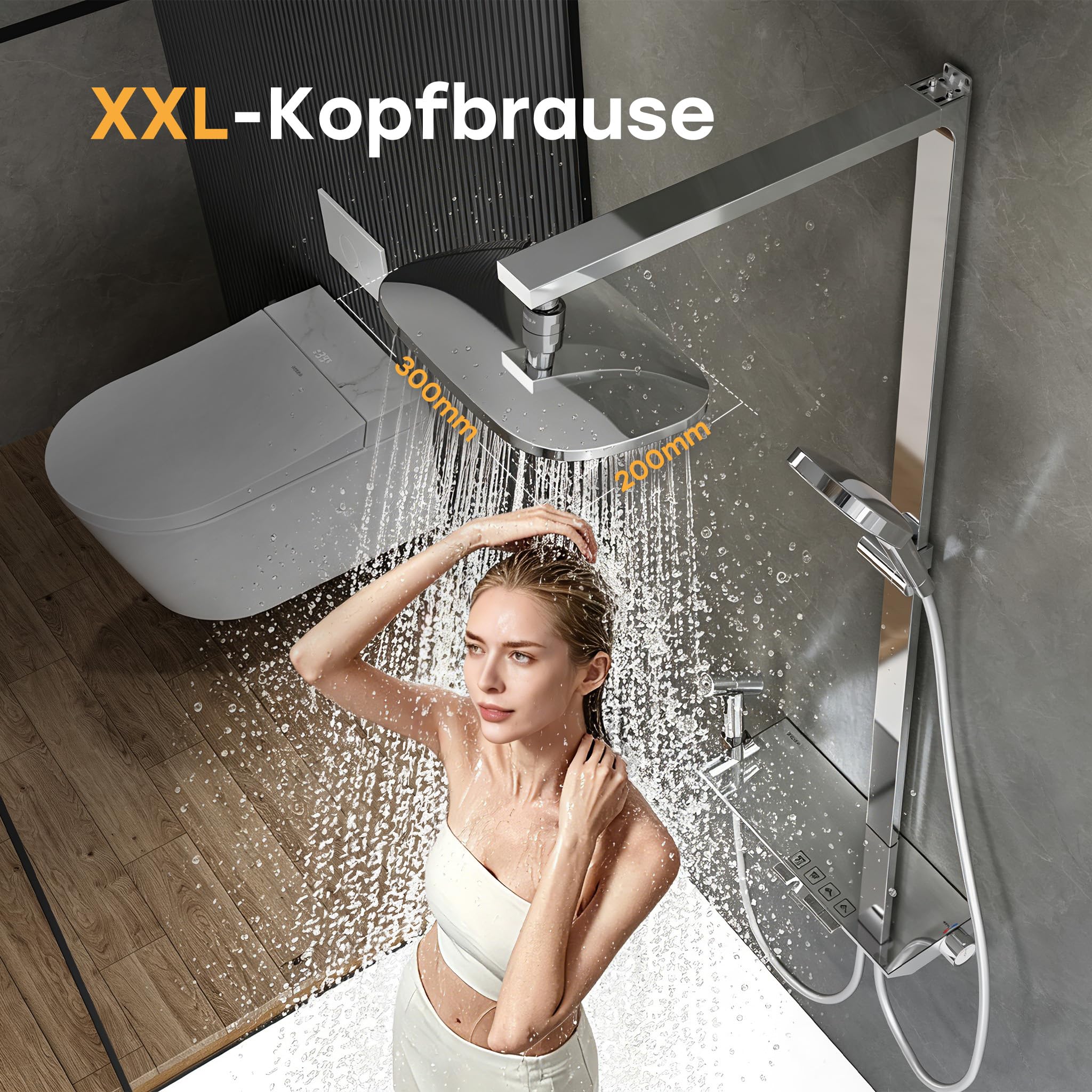 HOROW RainFlexi N2 Duschsystem Regendusche mit Thermostat