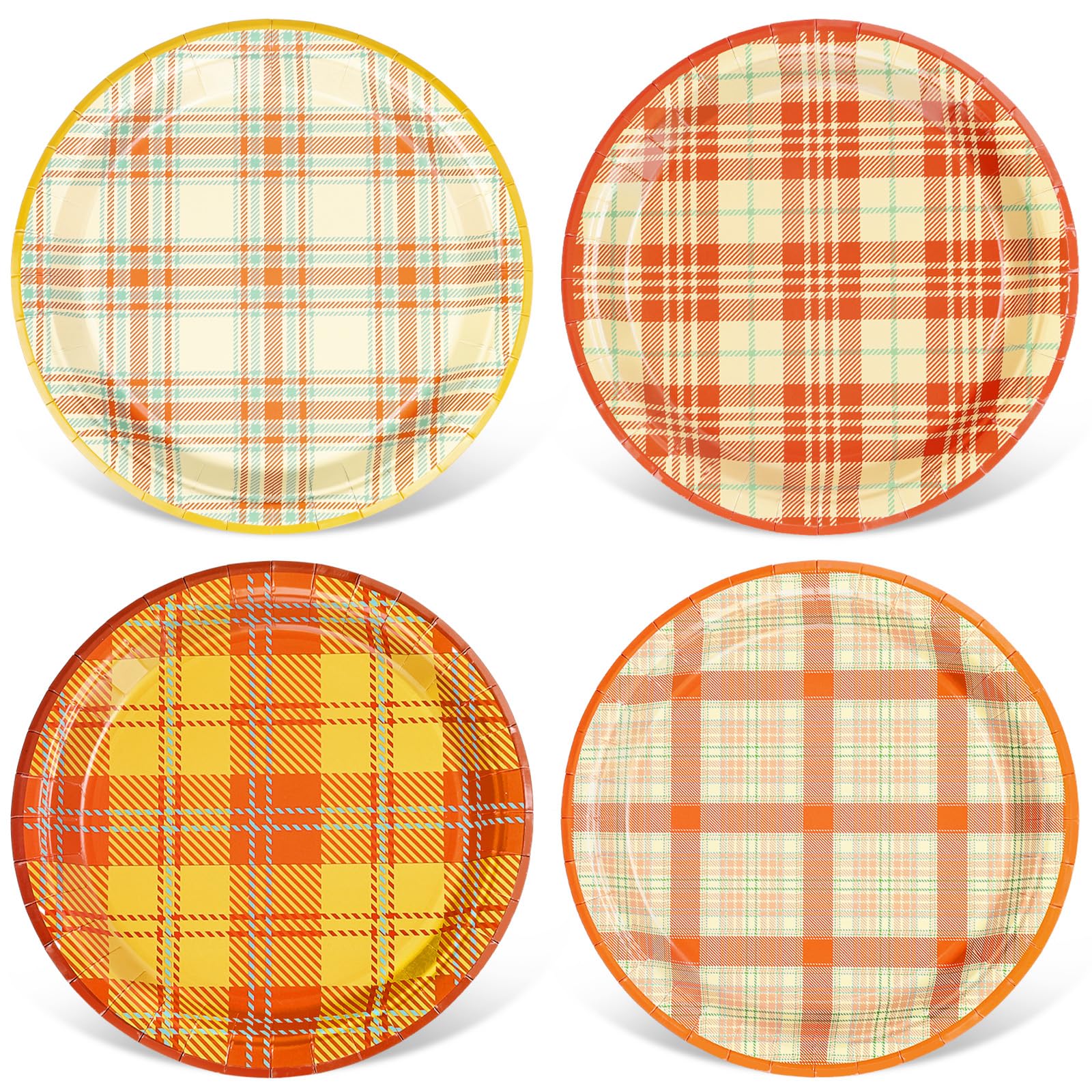 Assiettes jetables carton automne Whaline pour décoration table Thanksgiving et anniversaire