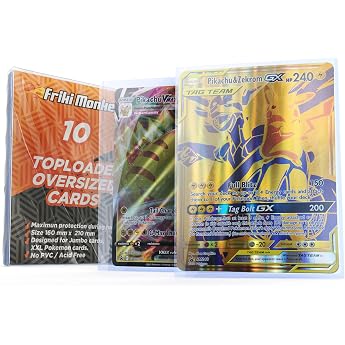 Friki Monkey Toploader XXL Pokemon Cards 15x21cm Hard Dust Covers for Jumbo Cards FMTOPXXL10 Pack