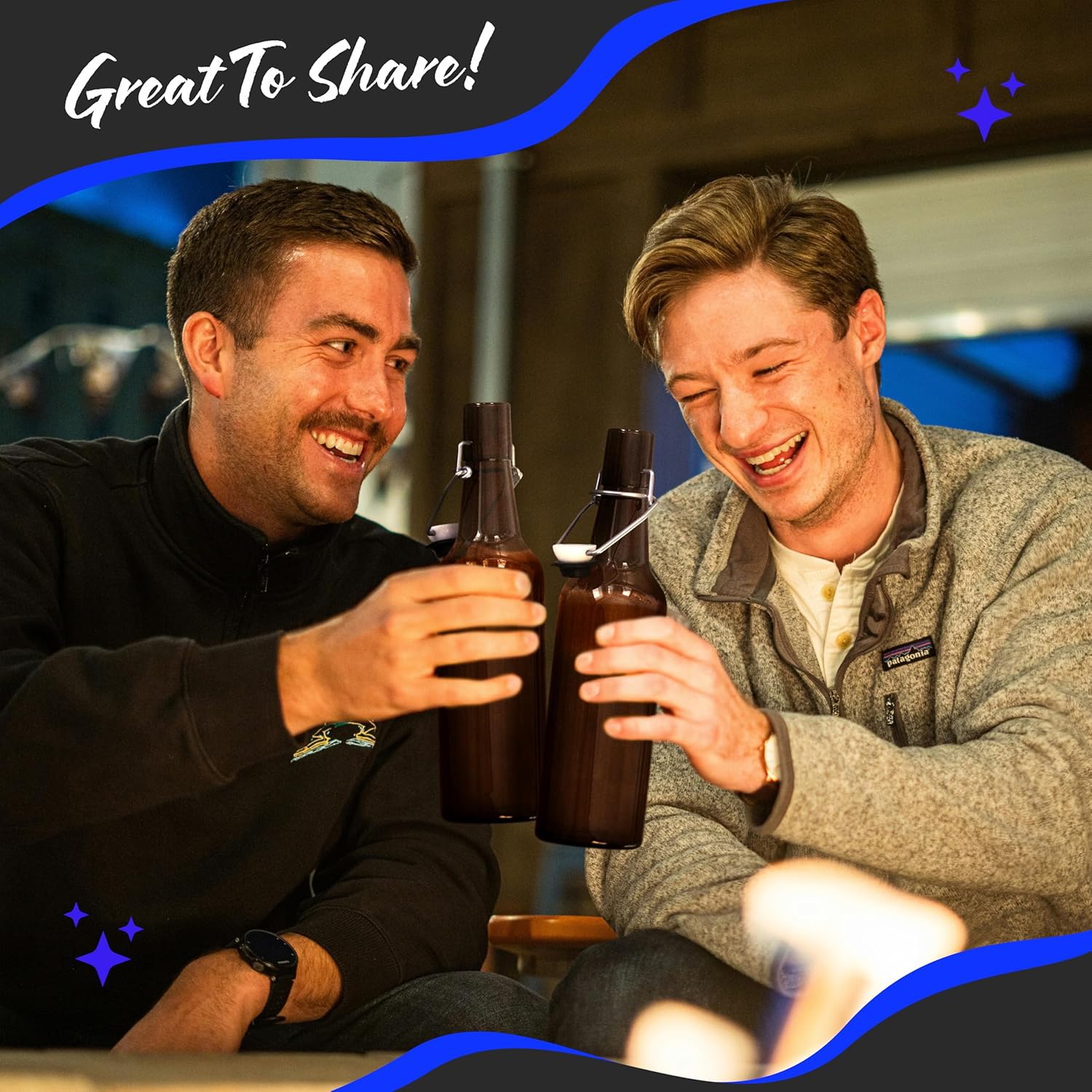 Nevlers Amber Swing Top Glass Bottles 16oz 12 Pack | Empty Beer Bottles for Home Brewing , Fermentation or General Storage | Resealable Flip Top Glass Bottle Set | Durable Kombucha Bottle Bottling Kit - Image 5