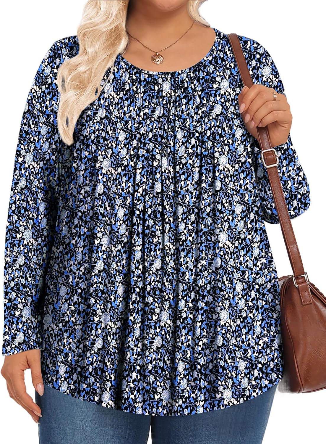 Womens Plus Size Tops Long Sleeve Shirts Fall Tunics Blouses Wear with Leggings - Image 2