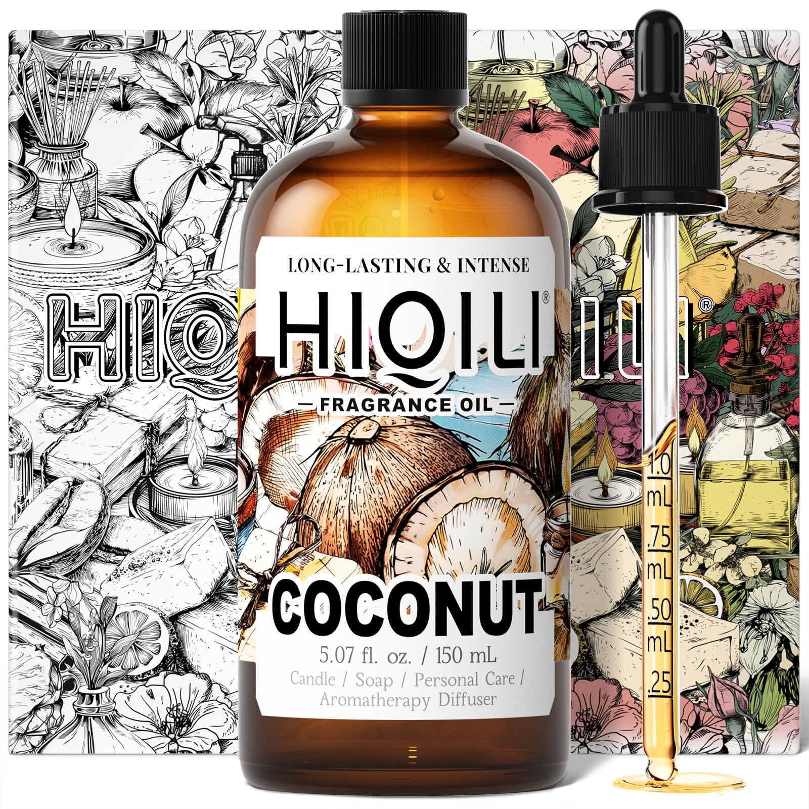 HIQILI Coconut Fragrance Oil for Soap, Candle Making &amp; Diffuser