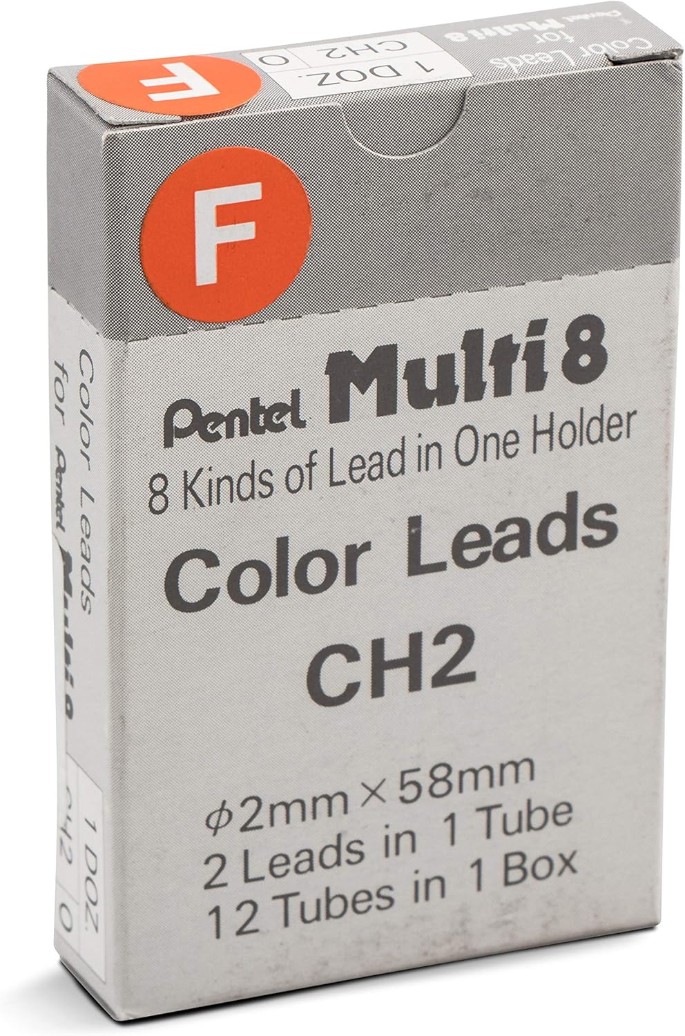 Pentel Arts 8 Colour Pencil Lead Refill, Orange, 24 Pieces of Lead (CH2-F)