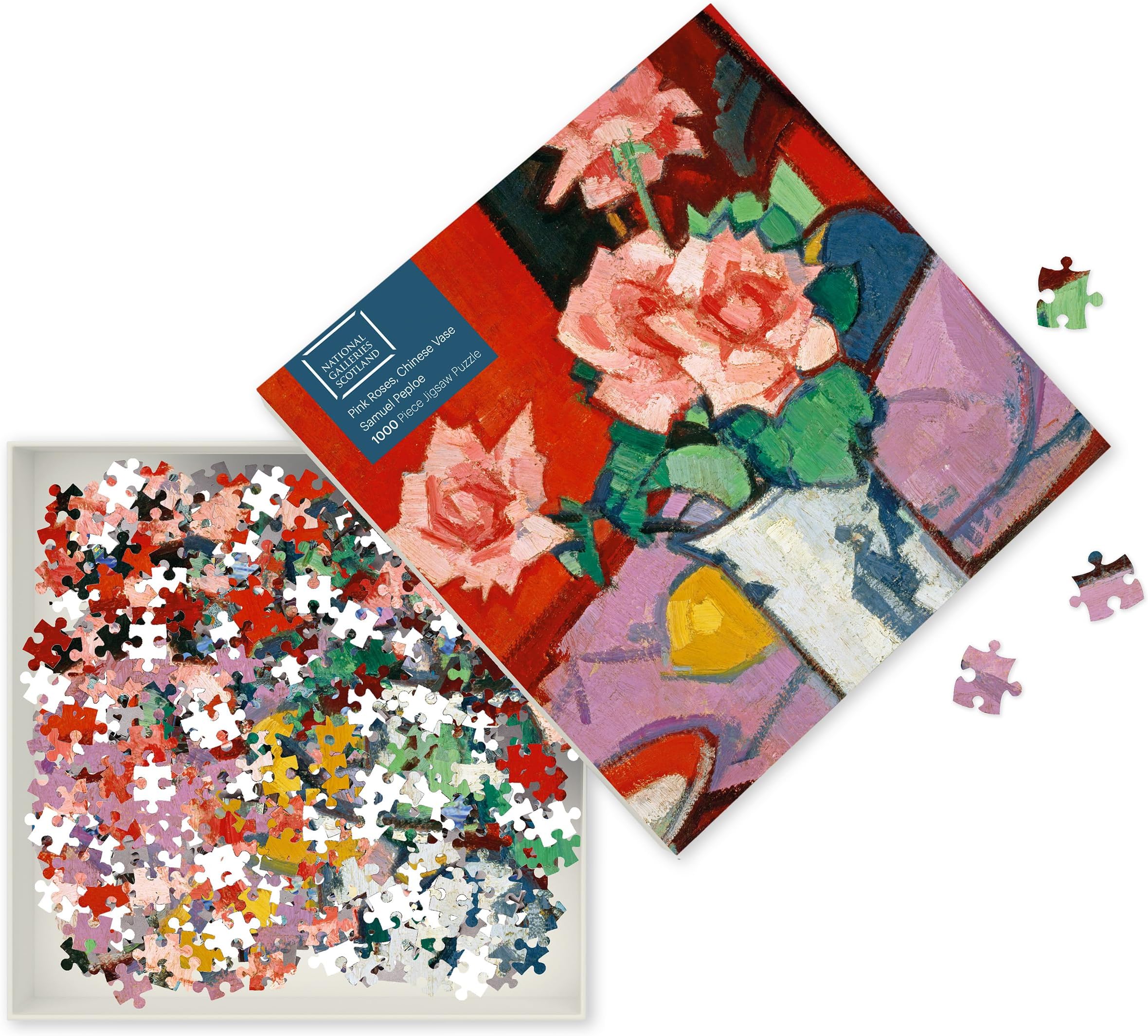 Adult Jigsaw Puzzle National Galleries Scotland - Samuel Peploe: Pink Roses, Chinese Vase: 1000-Piece Jigsaw Puzzles
